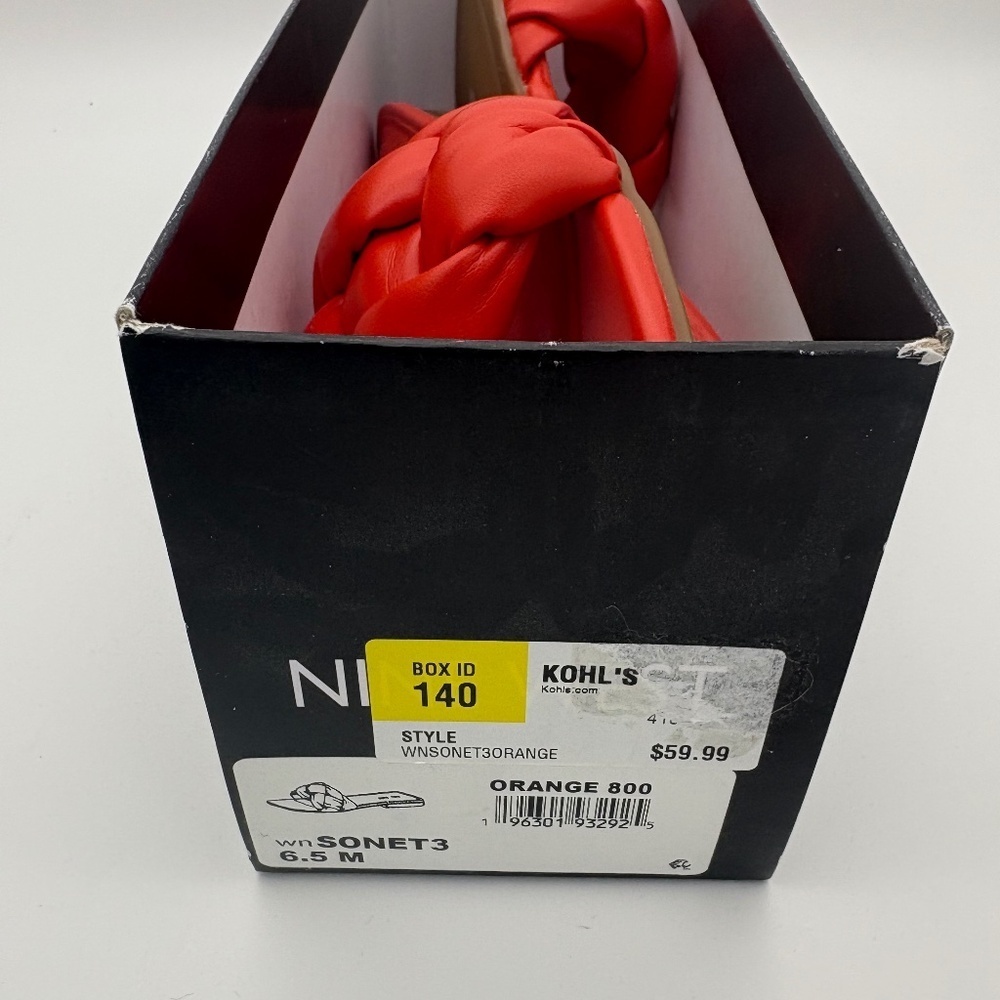 NIB Nine West Orange Sonet3 Sandals; Size 6.5 - Picture 11 of 12